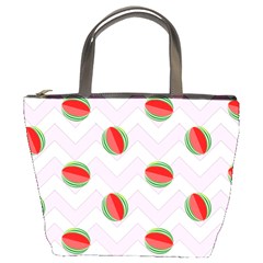 Watermelon Chevron Bucket Bag