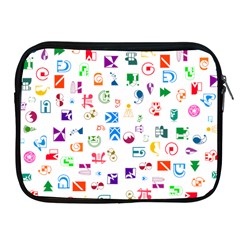 Colorful Abstract Symbols Apple Ipad 2/3/4 Zipper Cases by FunnyCow
