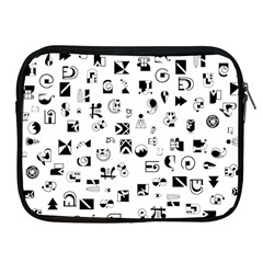 Black Abstract Symbols Apple Ipad 2/3/4 Zipper Cases by FunnyCow