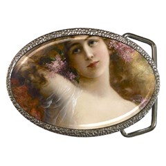 Victorian Lady In Pink Belt Buckles by vintage2030