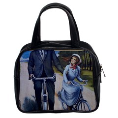 Couple On Bicycle Classic Handbag (two Sides) by vintage2030