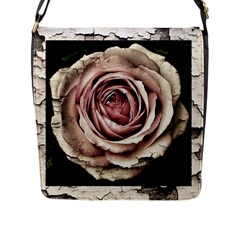 Vintage Rose Flap Closure Messenger Bag (l) by vintage2030