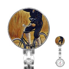 Policeman On Bicycle Stainless Steel Nurses Watch by vintage2030