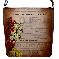 Letter Floral Flap Closure Messenger Bag (s) by vintage2030