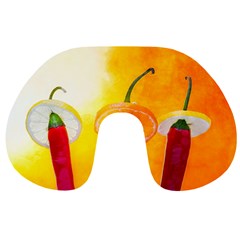 Three Red Chili Peppers Travel Neck Pillows by FunnyCow