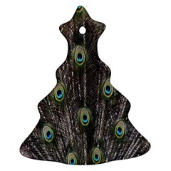 Background Peacock Feathers Christmas Tree Ornament (two Sides) by Sapixe