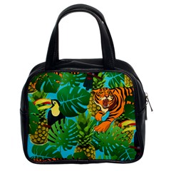 Tropical Pelican Tiger Jungle Blue Classic Handbag (two Sides) by snowwhitegirl