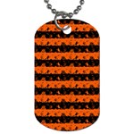 Orange and Black Spooky Halloween Nightmare Stripes Dog Tag (One Side) Front
