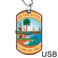 Great Seal Of Florida, 1900-1985 Dog Tag Usb Flash (one Side) by abbeyz71