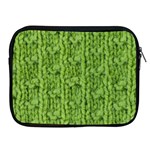 Knitted Wool Chain Green Apple iPad 2/3/4 Zipper Cases Front