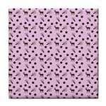 Pink Deer Pattern Tile Coasters Front