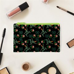 Vintage Jester Floral Pattern Cosmetic Bag (xs)