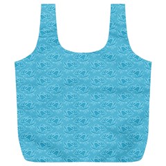 Retro Blue Pattern Full Print Recycle Bag (xl) by snowwhitegirl