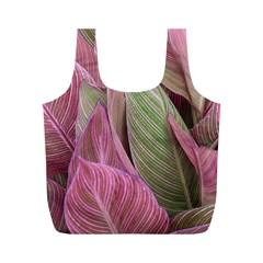 Pink Leaves Full Print Recycle Bag (m) by snowwhitegirl