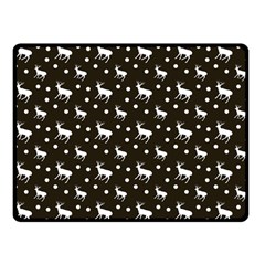 Deer Dots Brown Double Sided Fleece Blanket (small) 