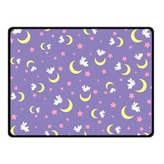 Rabbit Of The Moon Double Sided Fleece Blanket (small) by Ellador