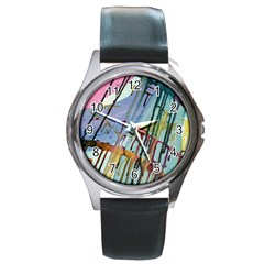 Chaos In Colour  Round Metal Watch