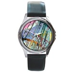 Chaos in Colour  Round Metal Watch Front