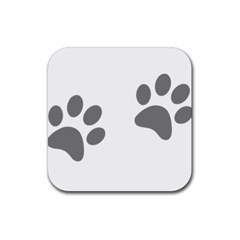Pets Footprints Rubber Coaster (square) 