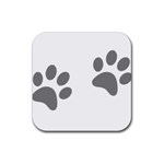 Pets footPrints Rubber Coaster (Square)  Front