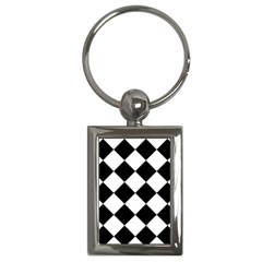 Grid Domino Bank And Black Key Chains (rectangle)  by Sapixe