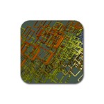 Art 3d Windows Modeling Dimension Rubber Coaster (Square)  Front