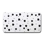 Pattern Skull Stars Handrawn Naive Halloween Gothic black and white Medium Bar Mats 16 x8.5  Bar Mat
