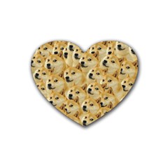 Doge Meme Doggo Kekistan Funny Pattern Rubber Coaster (heart)  by snek