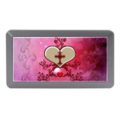 Wonderful Hearts With Floral Elements Memory Card Reader (mini)