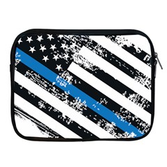 Usa Flag The Thin Blue Line I Back The Blue Usa Flag Grunge On White Background Apple Ipad 2/3/4 Zipper Cases by snek
