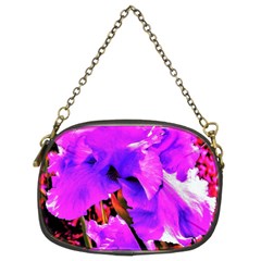 Abstract Ultra Violet Purple Iris On Red And Pink Chain Purse (two Sides) by myrubiogarden