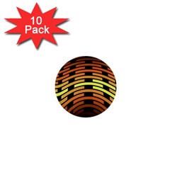 Fractal Orange Texture Waves 1  Mini Buttons (10 Pack) 