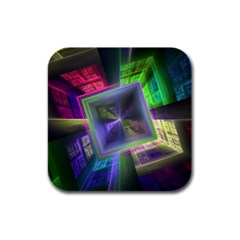 Perspective Technology Fractal Rubber Square Coaster (4 Pack) 