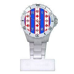 Stars Stripes July 4th Flag Blue Plastic Nurses Watch