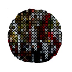 Christmas Cross Stitch Background Standard 15  Premium Round Cushions