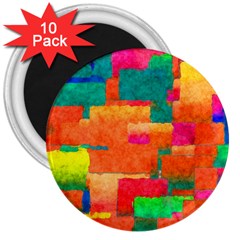 Pattern Texture Background Color 3  Magnets (10 Pack)  by Wegoenart