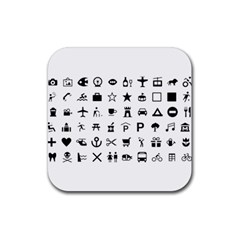 Icons Set Symbols Collection Rubber Coaster (square) 