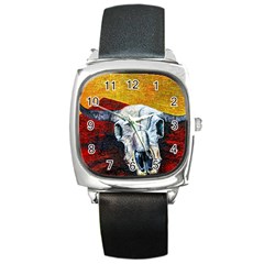 Skull 2 Square Metal Watch