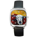 Skull 2 Square Metal Watch Front