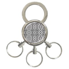 Black And White Intricate Modern Geometric Pattern 3-ring Key Chains by dflcprintsclothing
