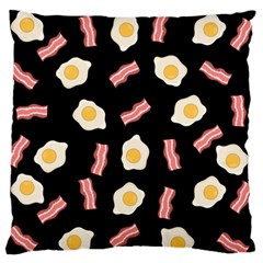 Bacon And Egg Pop Art Pattern Large Flano Cushion Case (two Sides)