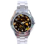 Background Black Blur Colorful Stainless Steel Analogue Watch Front