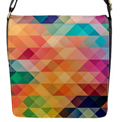 Texture Background Squares Tile Flap Closure Messenger Bag (s)