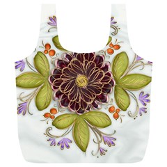 Flowers Decorative Flowers Pattern Full Print Recycle Bag (xl) by Pakrebo