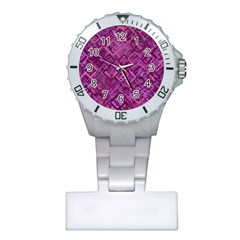 Purple Pattern Background Plastic Nurses Watch