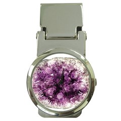 Amethyst Purple Violet Geode Slice Money Clip Watches by genx