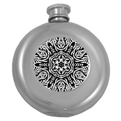 Pattern Star Design Texture Round Hip Flask (5 Oz)