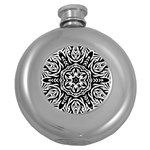 Pattern Star Design Texture Round Hip Flask (5 oz) Front