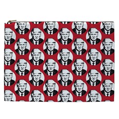 Trump Retro Face Pattern Maga Red Us Patriot Cosmetic Bag (xxl) by snek