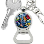 Graffiti Urban colorful graffiti cartoon fish Bottle Opener Key Chains Front